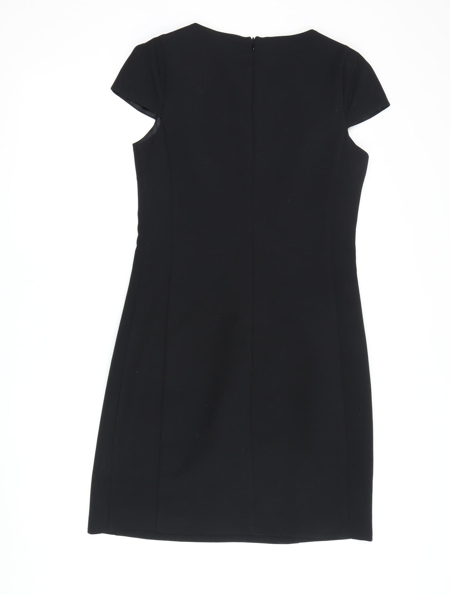 Oasis Women's Black Beaded Collar Sheath Dress - Size 8