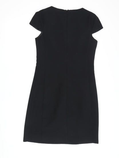 Oasis Women's Black Beaded Collar Sheath Dress - Size 8