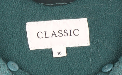 Womens UK Size 16 Classic Green Basic Jacket