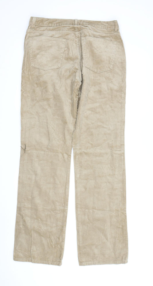 Benetton Men's Beige Corduroy Trousers, Size 46