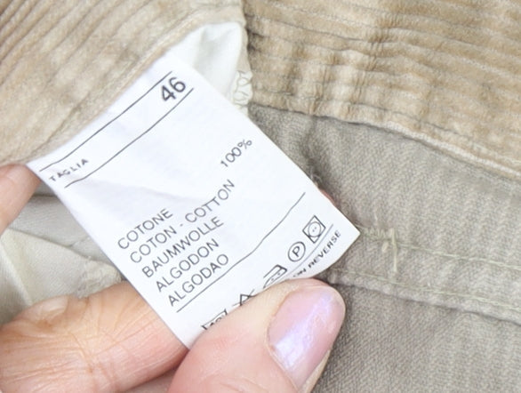 Benetton Men's Beige Corduroy Trousers, Size 46