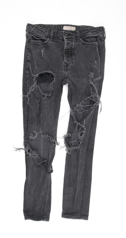 Mens UK Size 32 Topman Slim Fit Skinny Black Jeans