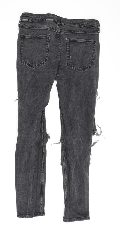 Mens UK Size 32 Topman Slim Fit Skinny Black Jeans