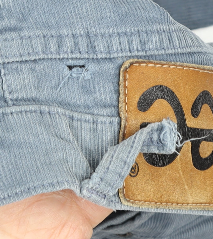 Lee Men's Blue Corduroy Trousers Size 31 Regular Fit