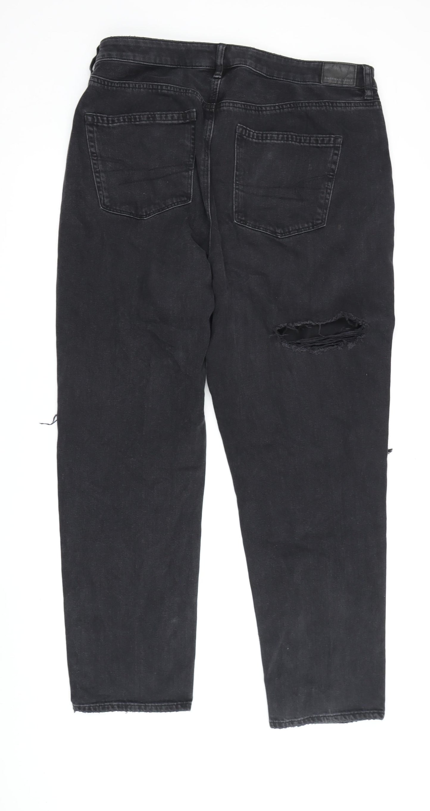 American Eagle Men’s Black Distressed Straight Jeans