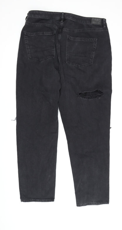 American Eagle Men’s Black Distressed Straight Jeans