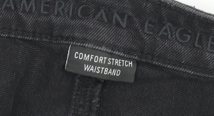 American Eagle Men’s Black Distressed Straight Jeans