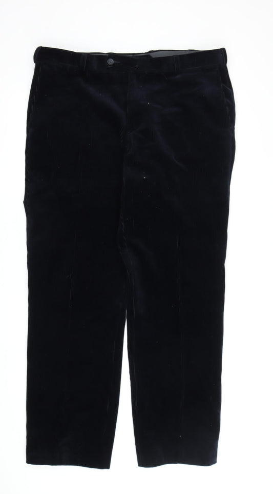 Brook Taverner Men's Black Corduroy Trousers 38R