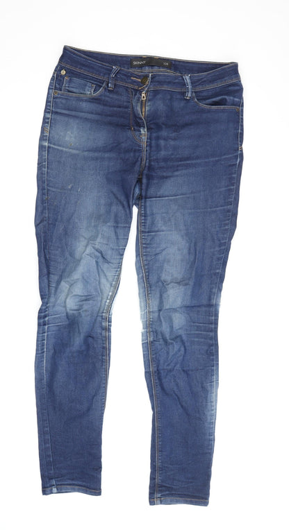 Next Women's Blue Skinny Jeans Size 10R Distressed