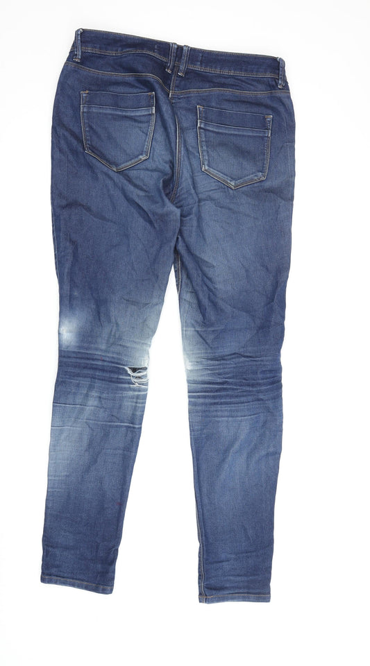 Next Women's Blue Skinny Jeans Size 10R Distressed