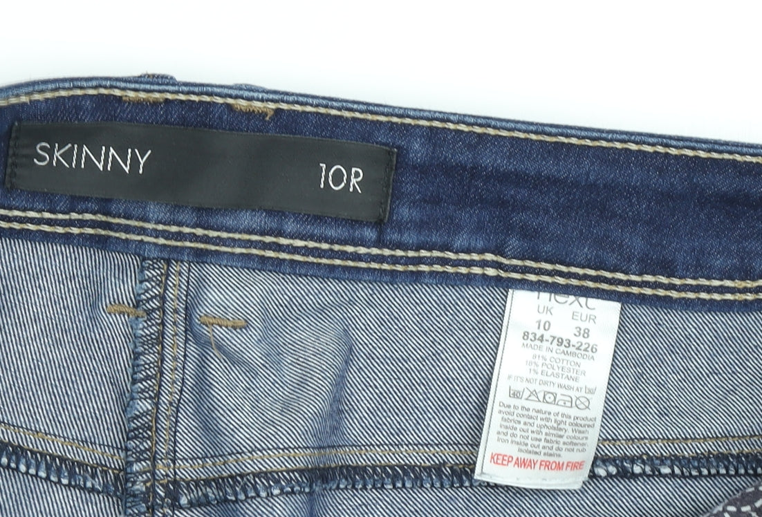 Next Women's Blue Skinny Jeans Size 10R Distressed