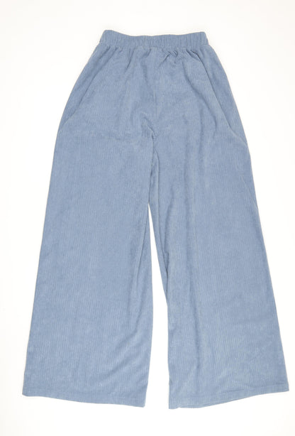 Missguided Women's Blue Wide-Leg Corduroy Trousers Size S