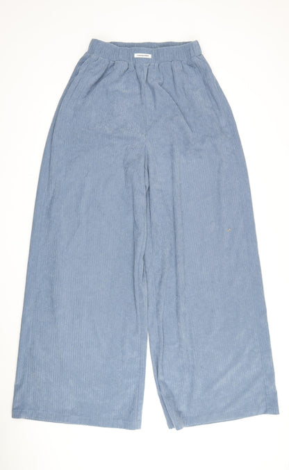 Missguided Women's Blue Wide-Leg Corduroy Trousers Size S