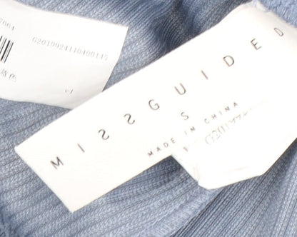 Missguided Women's Blue Wide-Leg Corduroy Trousers Size S