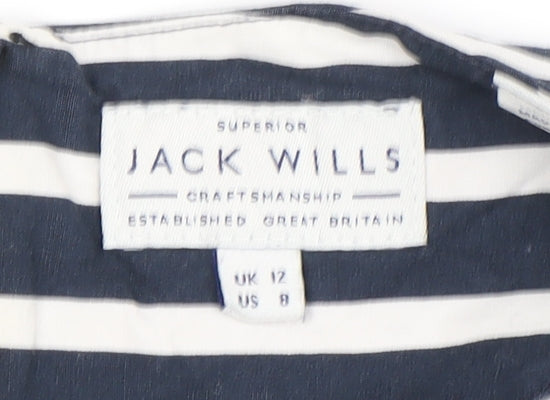 Jack Wills Women's Multicoloured Striped Top, Size 12