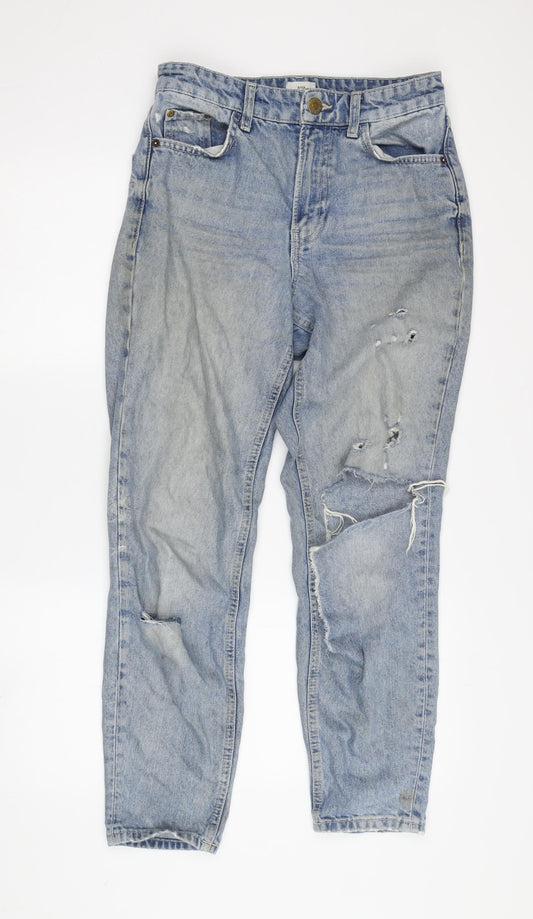 River Island Women's Blue Mom Jeans - Size L