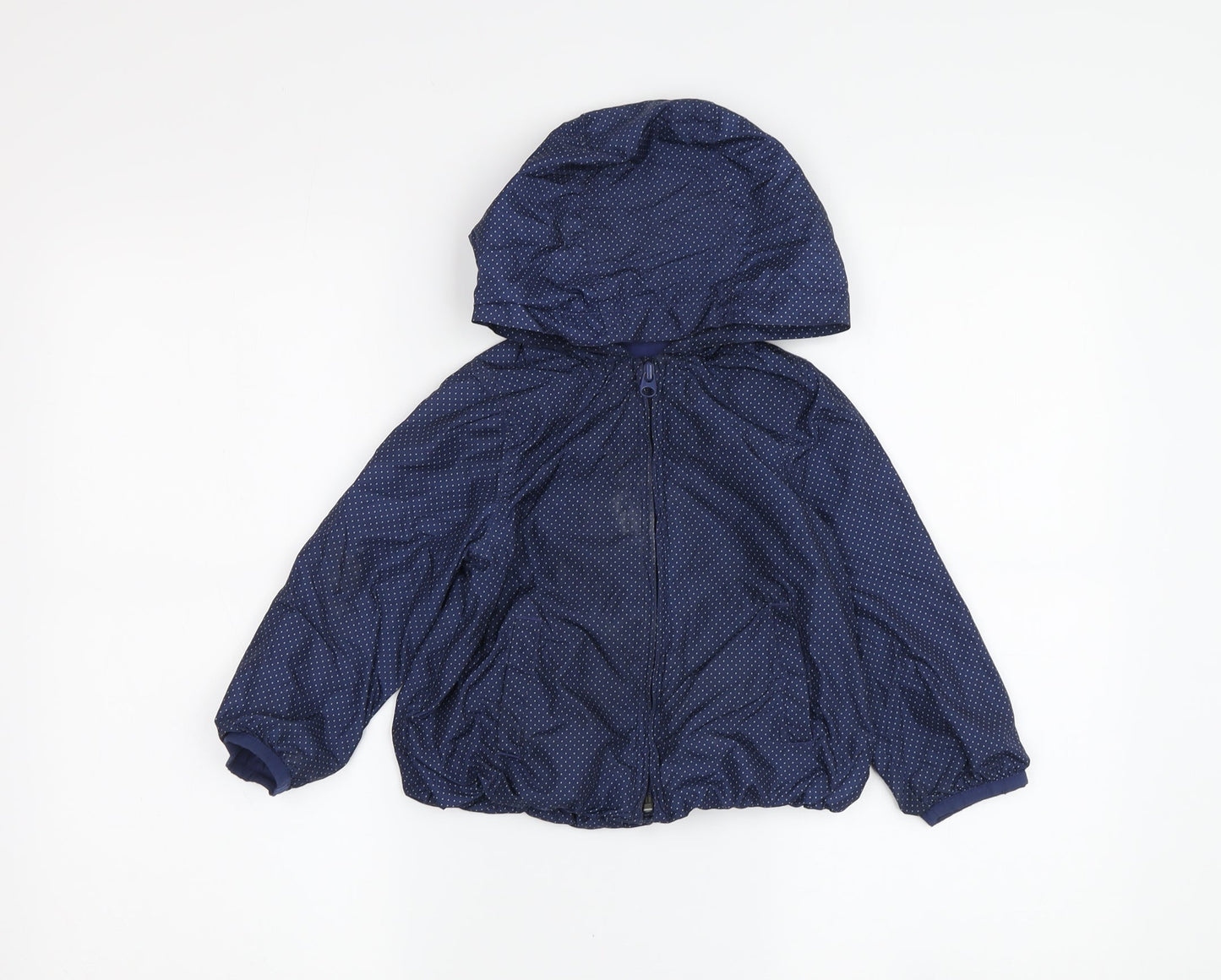 Gap Girls Blue Polka Dot Hooded Rain Coat 3 Years