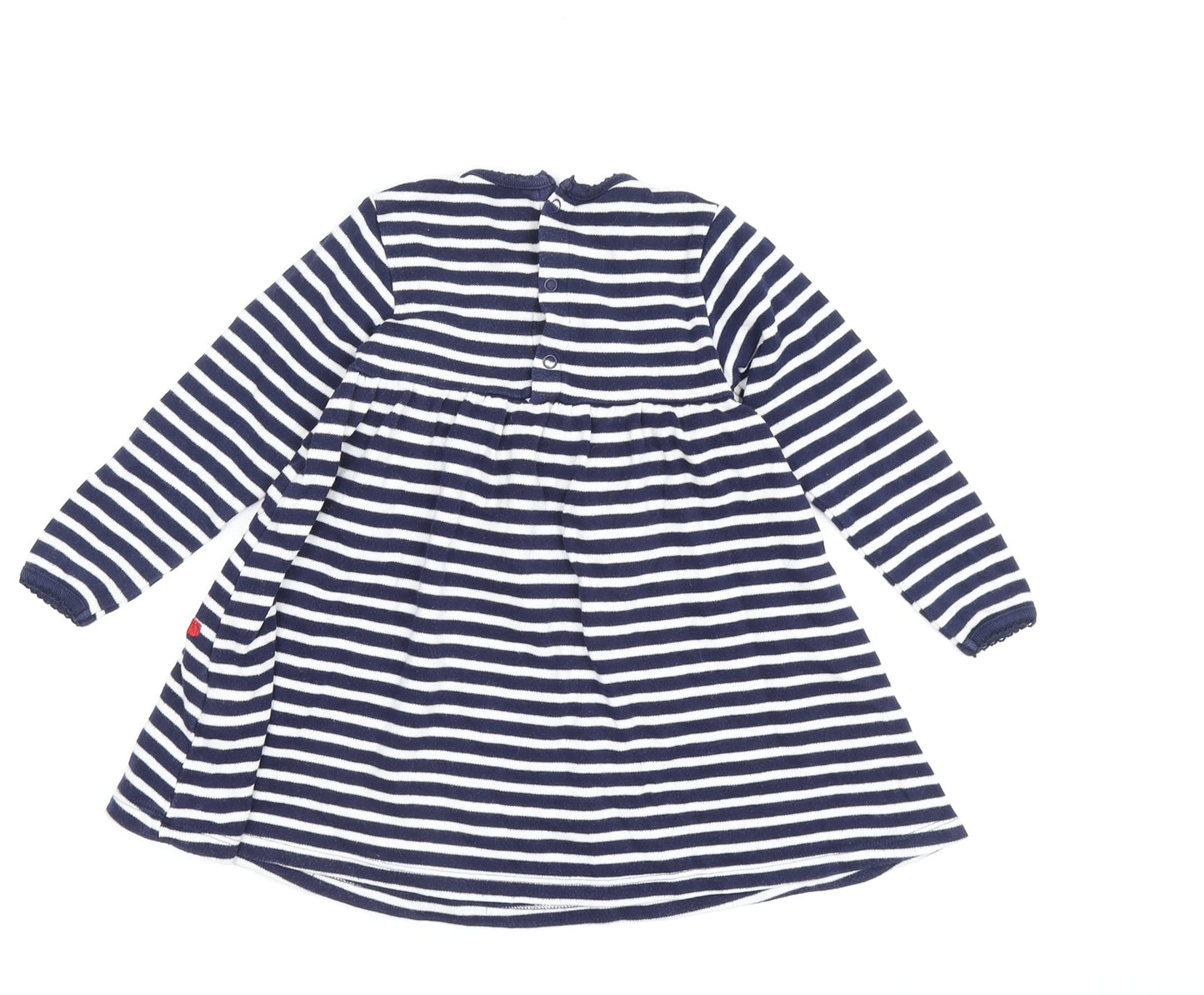 Charming Girls Blue Striped A-Line Dress, 12-18 Months
