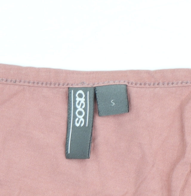 ASOS Men's Pink Tank Top S Scoop Neck Basic Fit