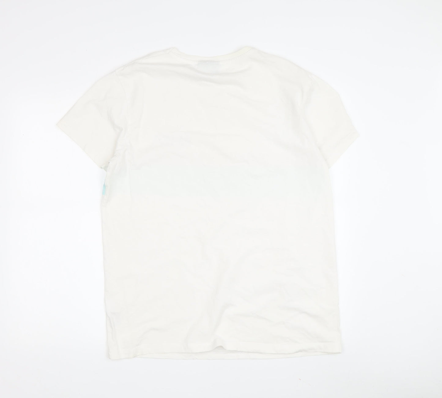 NASA Men's White L T-Shirt, Space Theme, Graphic Logo