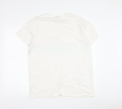 NASA Men's White L T-Shirt, Space Theme, Graphic Logo