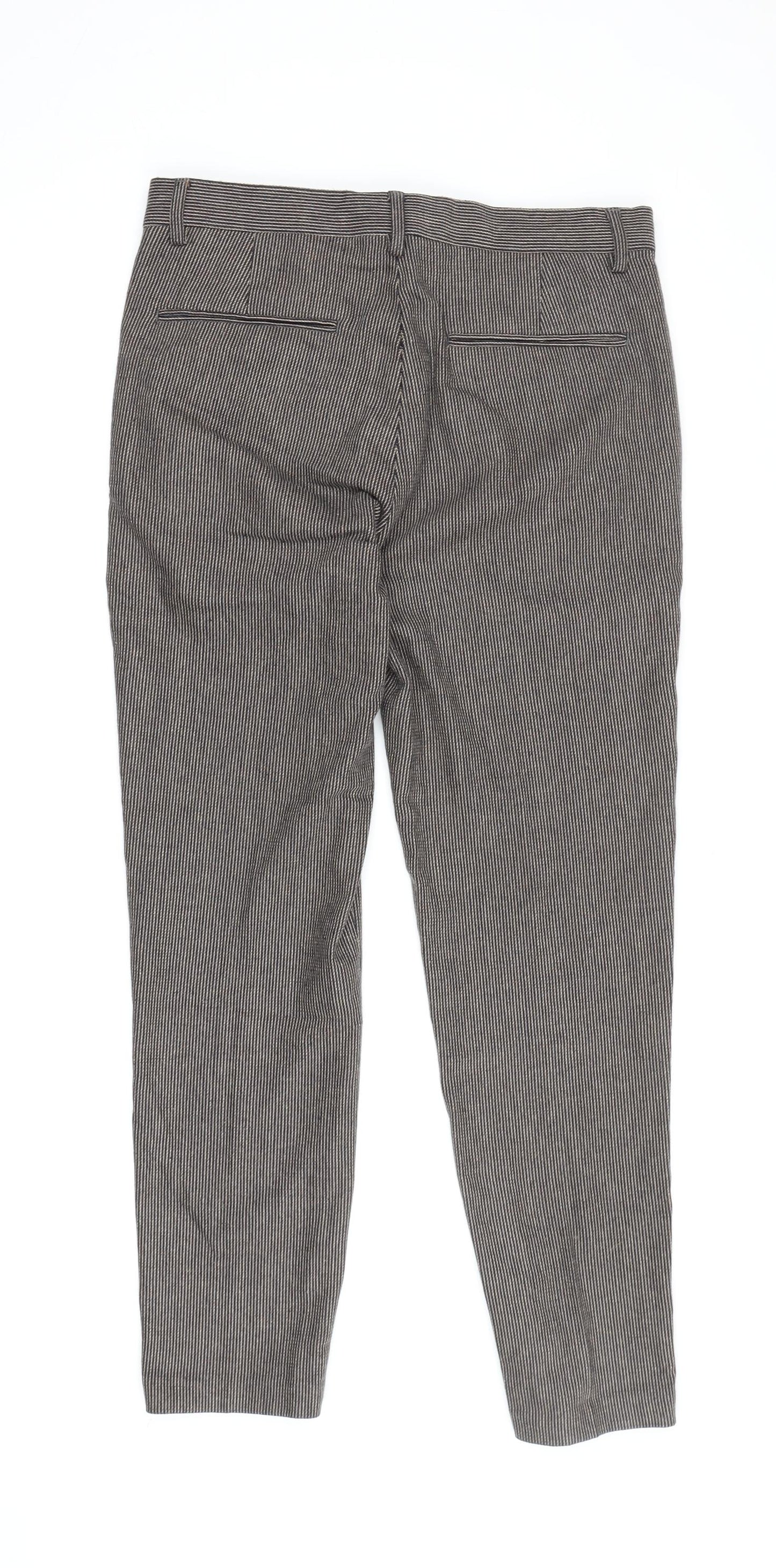 ASOS DESIGN Men's Brown Striped Trousers L