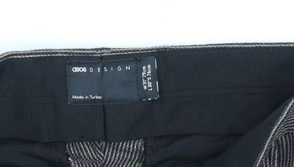 ASOS DESIGN Men's Brown Striped Trousers L