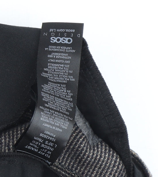 ASOS DESIGN Men's Brown Striped Trousers L