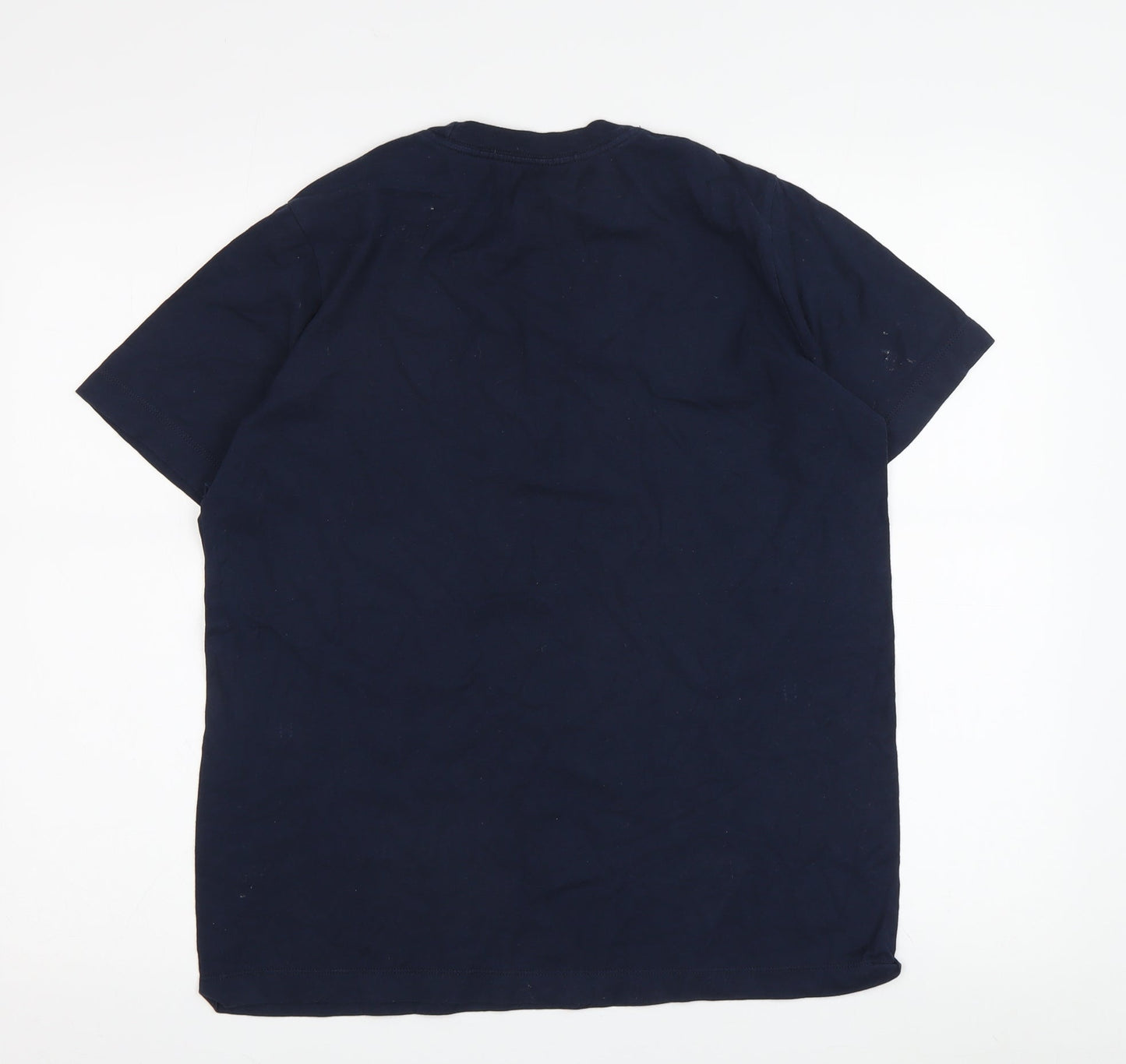 Nike Men's Blue Crew Neck T-Shirt, Size M, Logo Accent