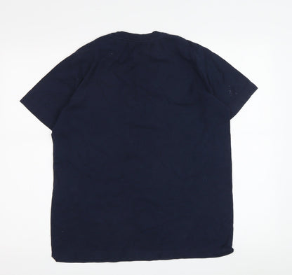 Nike Men's Blue Crew Neck T-Shirt, Size M, Logo Accent