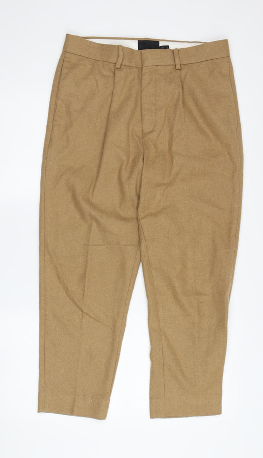 Unisex Adultss UK Size 30 in ASOS Regular Fit Chino Brown Trousers
