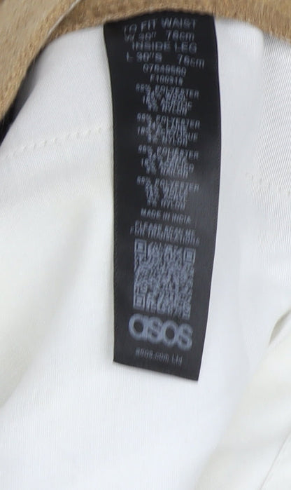 Unisex Adultss UK Size 30 in ASOS Regular Fit Chino Brown Trousers
