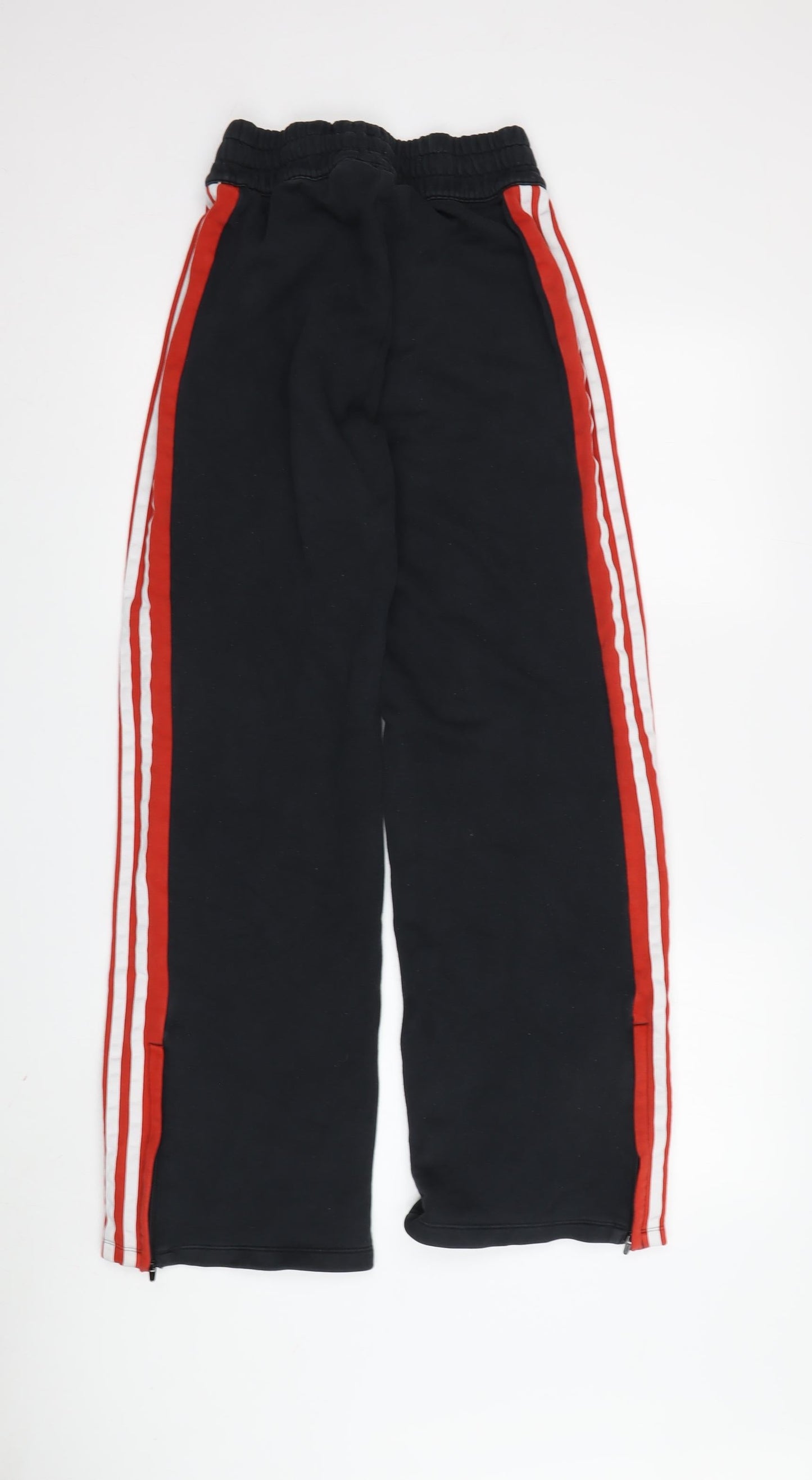 Adidas Boys Black Track Pants S - Elastic Waist, Side Stripe