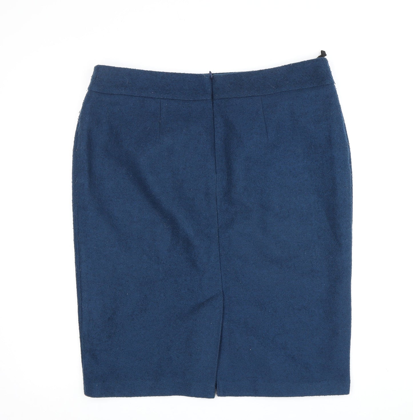 Marks and Spencer Women's Blue Wool Pencil Skirt Size 14