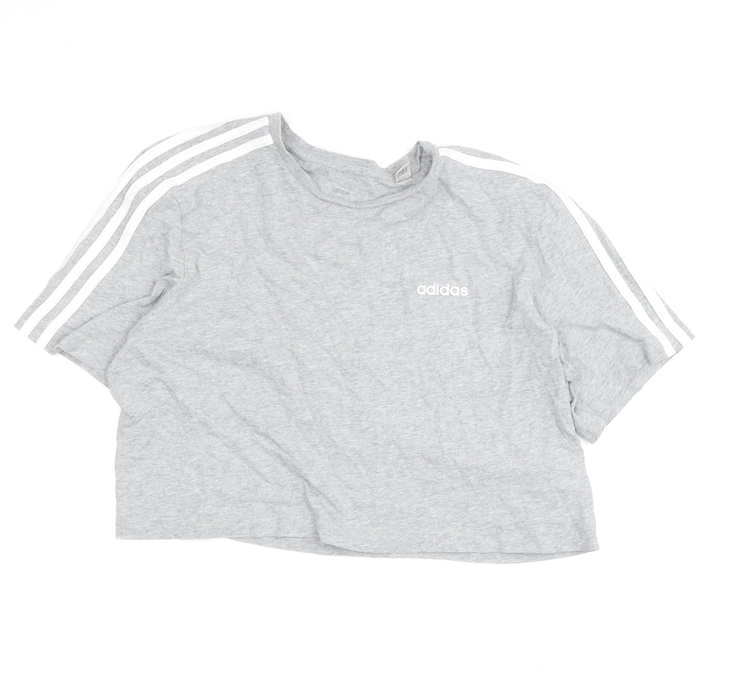 Womens UK Size L adidas Grey Cropped T-Shirt