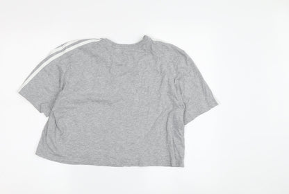 Womens UK Size L adidas Grey Cropped T-Shirt