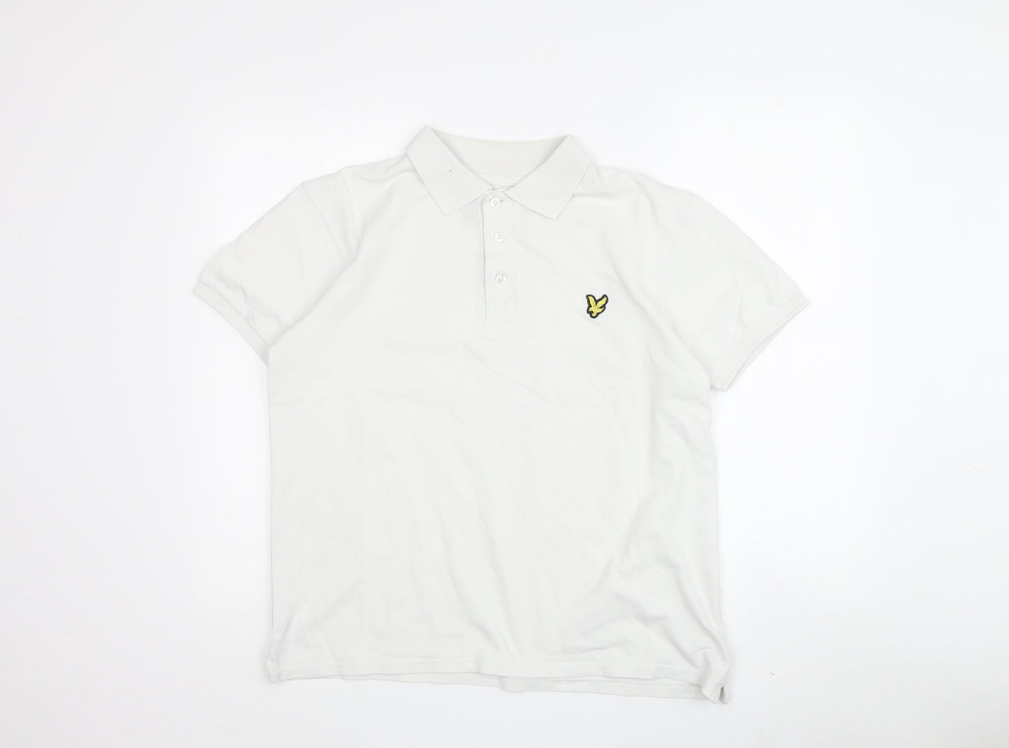 Lyle & Scott Men's White Polo Shirt, Medium, Cotton Casual