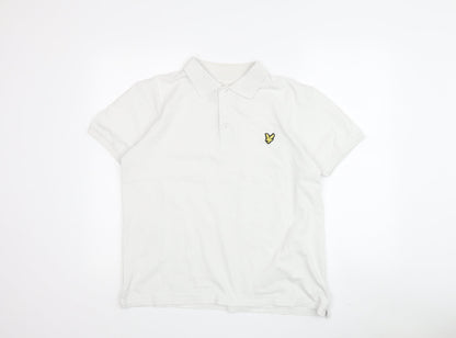 Lyle & Scott Men's White Polo Shirt, Medium, Cotton Casual
