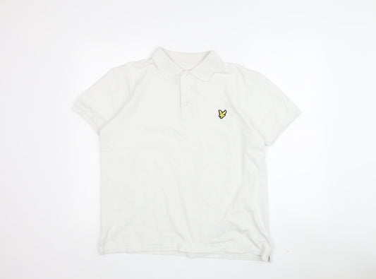Lyle & Scott Men's White Polo Shirt, Medium, Cotton Casual