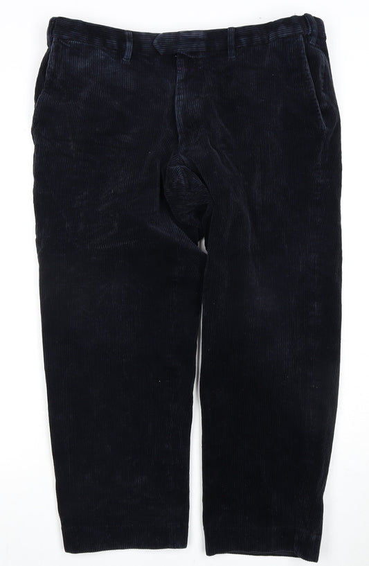Marks and Spencer Men's Navy Corduroy Trousers Size 38