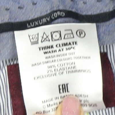 Marks and Spencer Men's Navy Corduroy Trousers Size 38