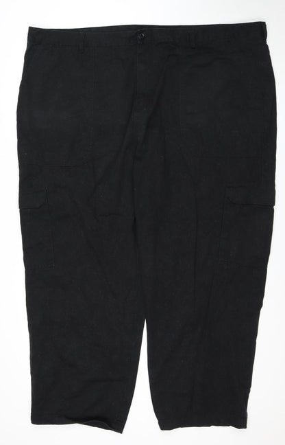 Duke Jeans Men's Black Cargo Jeans Size 52 with Button Closure