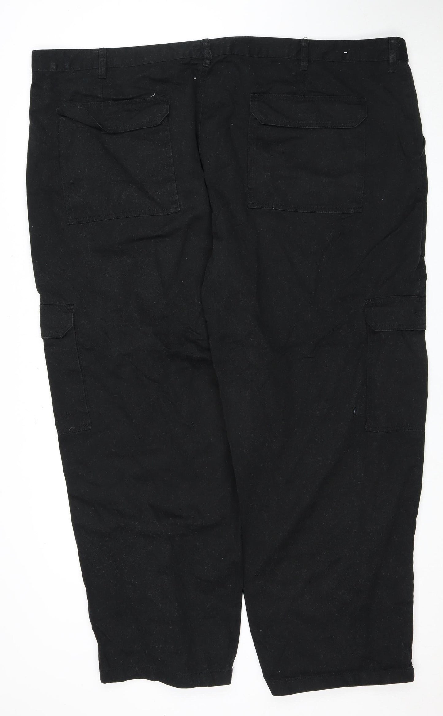 Duke Jeans Men's Black Cargo Jeans Size 52 with Button Closure