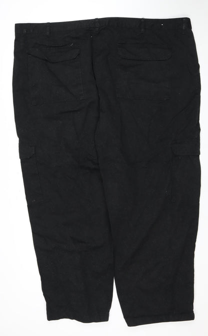 Duke Jeans Men's Black Cargo Jeans Size 52 with Button Closure