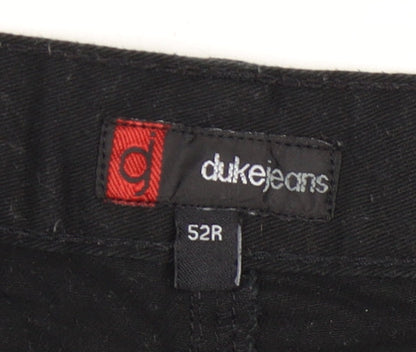 Duke Jeans Men's Black Cargo Jeans Size 52 with Button Closure