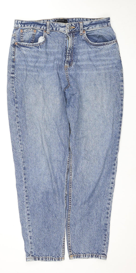 Womens UK Size 4 ASOS DESIGN Regular Fit Tapered Blue Jeans