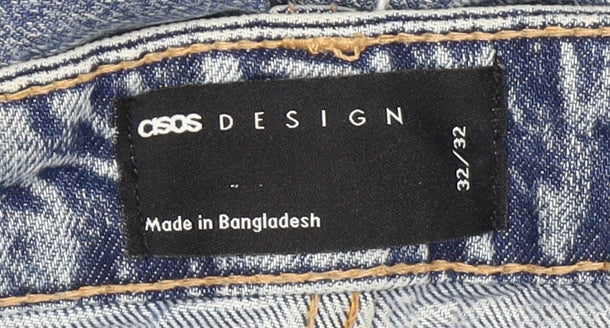 Womens UK Size 4 ASOS DESIGN Regular Fit Tapered Blue Jeans
