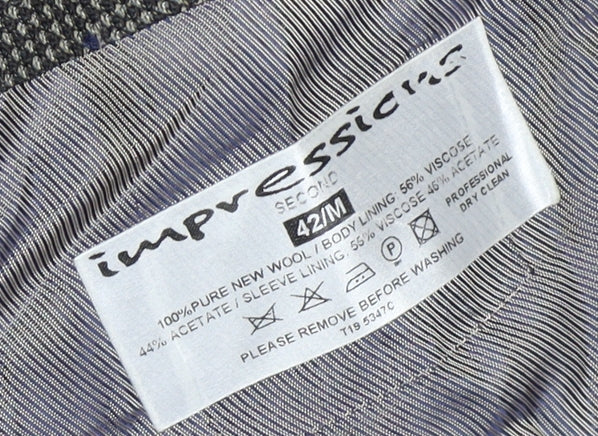 Mens UK Size 42 Impressions Regular Grey Suit Jacket