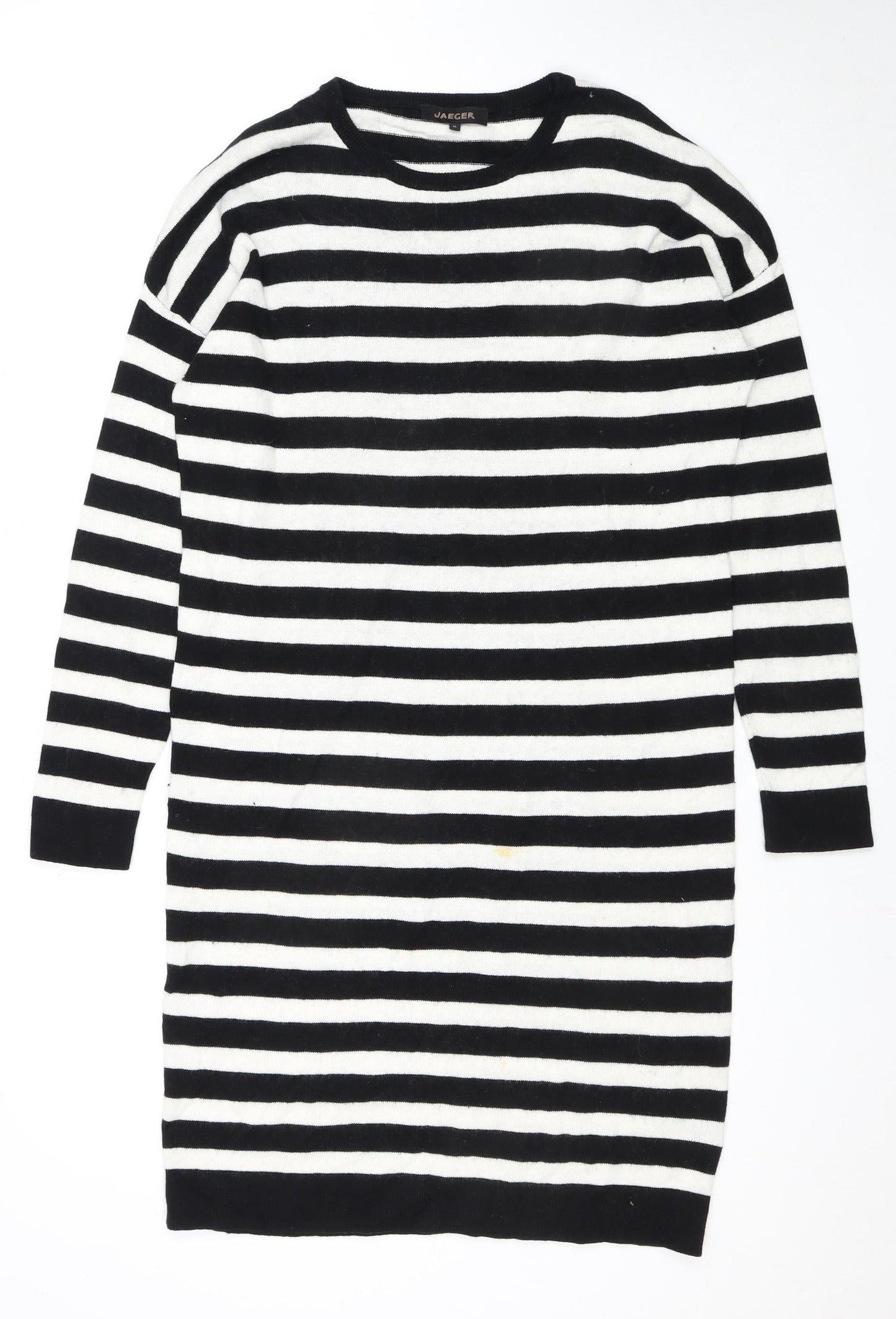 Jaeger Women's Black Striped Dress, M