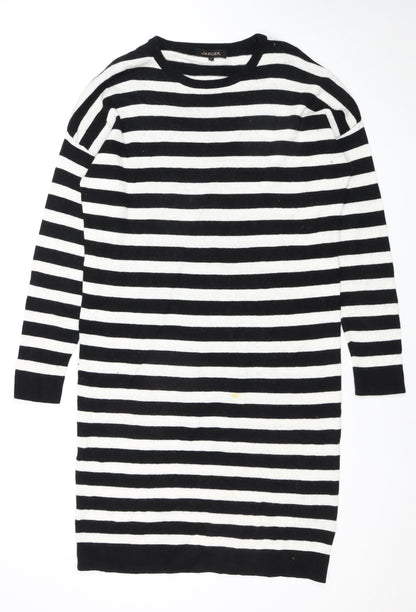 Jaeger Women's Black Striped Dress, M